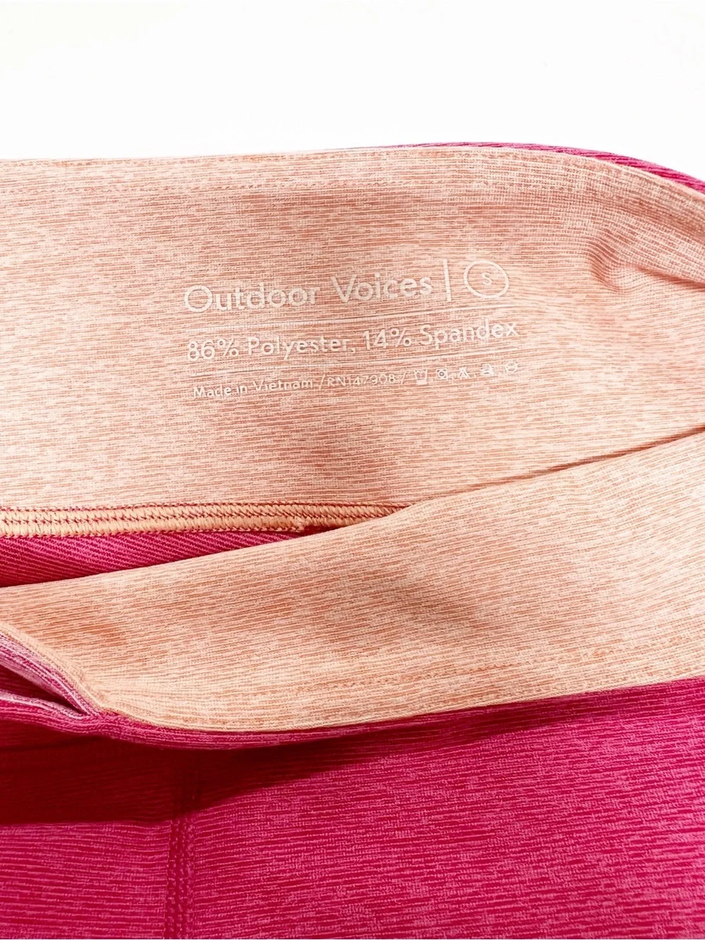 Outdoor Voices Womens Springs 7/8 Flamingo Rose Clay Color Block Leggings Size S
